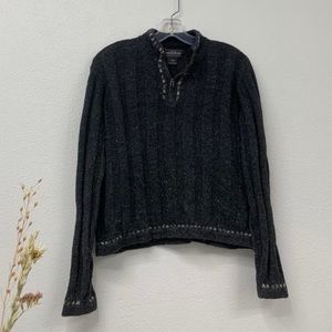 Woolrich Quarter Zip Dark Grey Sweater